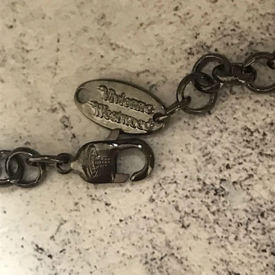Vivienne Westwood Small Orb Necklace Gunmetal Chain 80cm Drawstring bag included