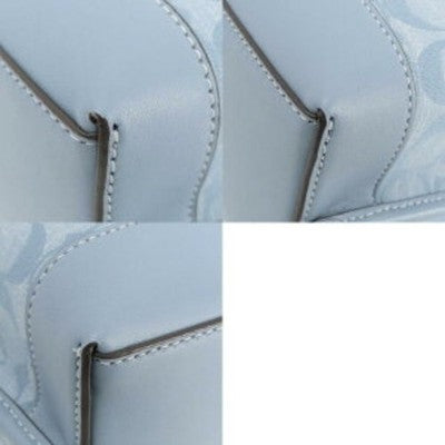COACH Mollie Tote 25 Shoulder Bag Signature Chambray Light Blue CH228 Outlet New