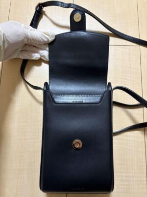 CAFUNE Trunk BoxMini bag for 　women　BlackLeather　With strap