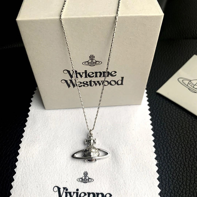 Vivienne Westwood Susie Orb Necklace, Silver, 45cm Chain, 2.5x1.7cm Pendant