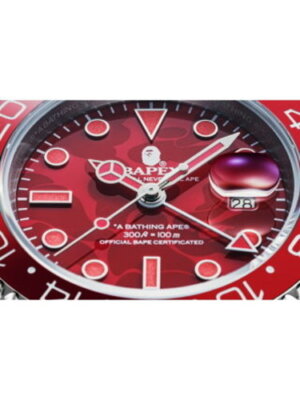 see decription A BATHING APE wristwatch TYPE 2 BAPEX COLOR CAMO Black Red A