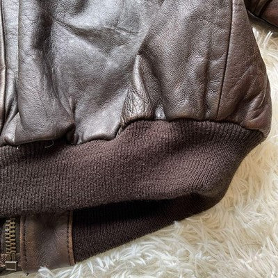 AVIREX Leather Jacket A-2 Genuine Leather Flight Jacket Brown Size XL  90's