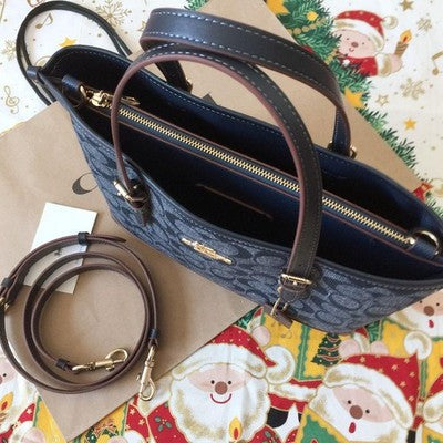 COACH CH228 Mollie Tote 25 2way Chambray Tote Signature Denim 2WAY Outlet New JP