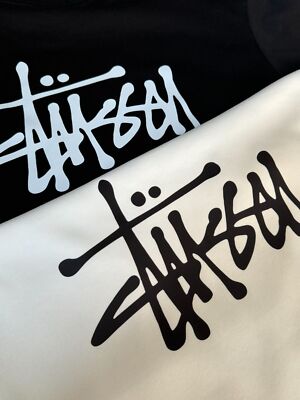 see description size M-3XL Stussy Basic Print Crew Neck Sweater white black