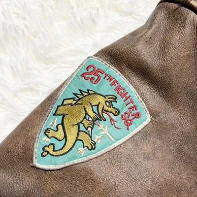 VTG Avirex A-2  Leather Jacket Flight jacket A-2 Patch Patch M Vintage 80s