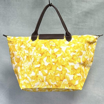 Longchamp Le Pliage L size Tote Bag Handbag Yellow petals Women's fashion