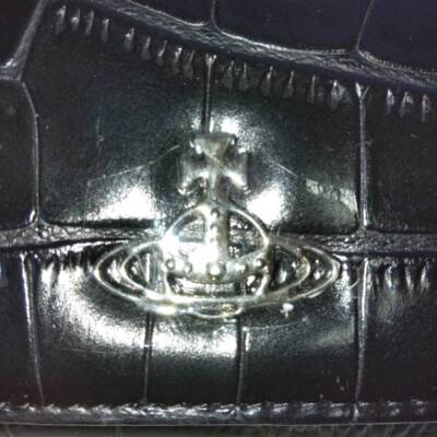 Vivienne Westwood Crocodile Pattern Multi-Card Pocket Wallet 43VV591 blackstripe