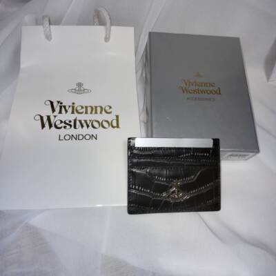 Vivienne Westwood Short Wallet Embossed Card Holder Leather Money 14266 Black