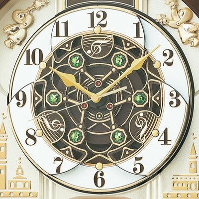 Seiko RE579B Analog Wall Clock Brown 39 Melody In Motion Song Automation japan