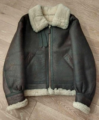 AVIREX TYPE B-3 17755 Genuine Leather Flight Jacket Dark Brown Size M/38