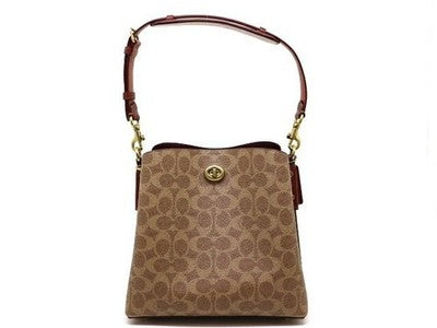 COACH Willow Bucket Bag Signature Canvas C3890 Tan Last Outlet NEW