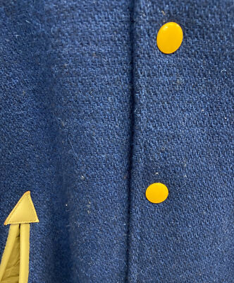 【M】 WHITESVILLE WV10934 Leather Stadium Jumper Varsity Jacket Blue x Beige