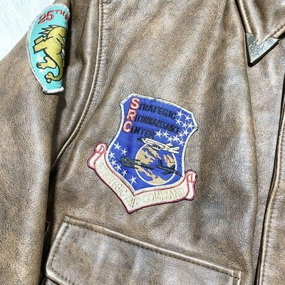 VTG Avirex A-2  Leather Jacket Flight jacket A-2 Patch Patch M Vintage 80s