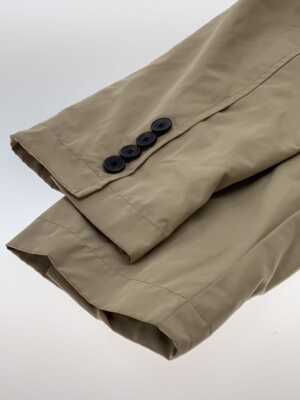 L TUMI Military Jacket Men's Polyester Khaki Pocket Zip Outer Coat Button