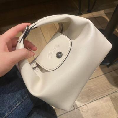 LONGCHAMP mini tote bag 2WAY shoulder bag Handbag White Leather Women's fashion