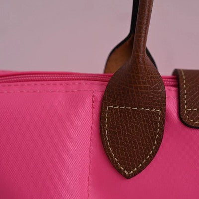 see description 3size Longchamp Le Pliage Tote Bag Handbag Pink Leather