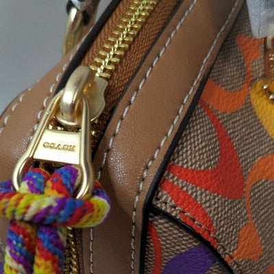 COACH Rowan Satchel Signature Canvas Rainbow Shoulder 2Way Bag C4396 Outlet New