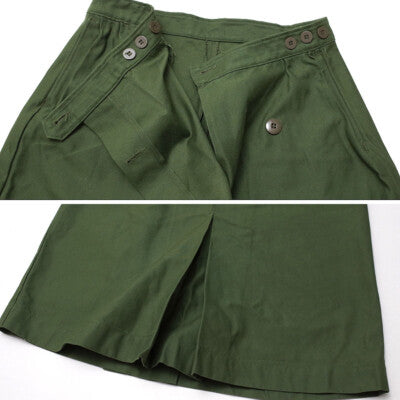 【Size: check description】Ladies not used Swedish 70S Army M-59 Skirt Green