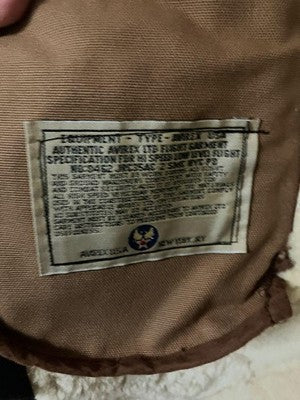 Avirex B-3 Flight Leather Jacket Mouton Size 40 Military Vintage Dark Brown