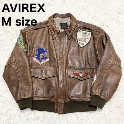 VTG Avirex A-2  Leather Jacket Flight jacket A-2 Patch Patch M Vintage 80s