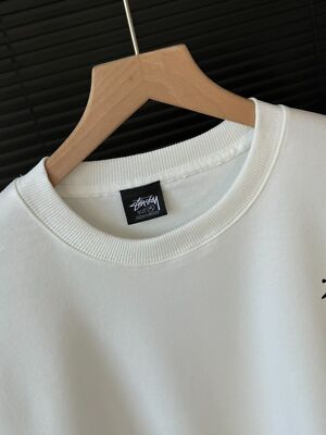 see description size M-3XL Stussy Basic Print Crew Neck Sweater white black