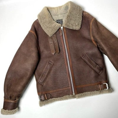 AVIREX Mouton Jacket Mouton flight jacket B-3 Brown Size 40 Boa Bomber