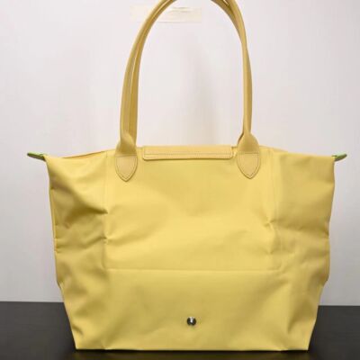 Longchamp S-L size Tote Bag Handbag  Nylon bag Zipper bag Yellow Leather