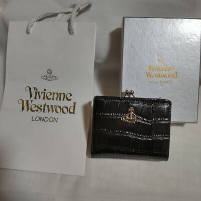 Vivienne Westwood Crocodile Pattern snap button closure Pocket Women's Wallet C