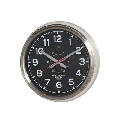 Dulton Bristol S-30 Wall Clock Black K725-925BD Stainless steel glass