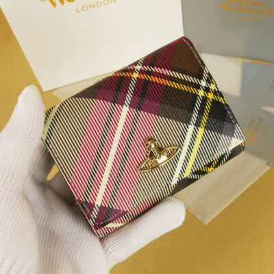 Vivienne Westwood Tri-fold wallet  clasp wallet 13VV114 Check pattern
