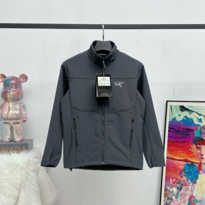 see description 4colors Arcteryx Logo Windproof Stand Collar Long Sleeve Jacket