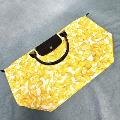 Longchamp Le Pliage L size Tote Bag Handbag Yellow petals Women's fashion