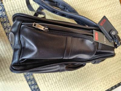 Black Leather tumi Alpha 3 Brief Pack Backpack 9603578DL3
