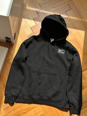 see description size S-XL Nike Stussy logo embroidered padded sweatshirt hoodie