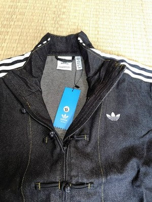 Black adidas China Track Top Denim Soft Loose Jacket