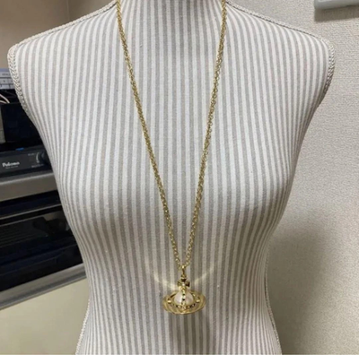 Vivienne Westwood Small Orb Pearl Dome Pendant Necklace, Gold, 80cm Chain