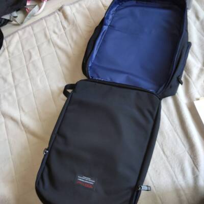 TUMI ALPHA3 Brief Pack Backpack Business Nylon Black Blue Line