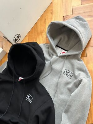 see description size S-XL Nike Stussy logo embroidered padded sweatshirt hoodie