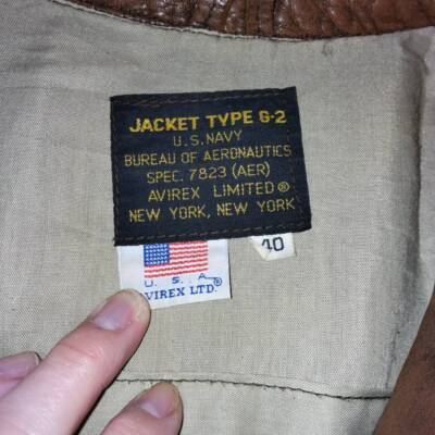 used size 40 AVIREX  Type G-2 Men's Flight jacket 80's rider's jacket brown