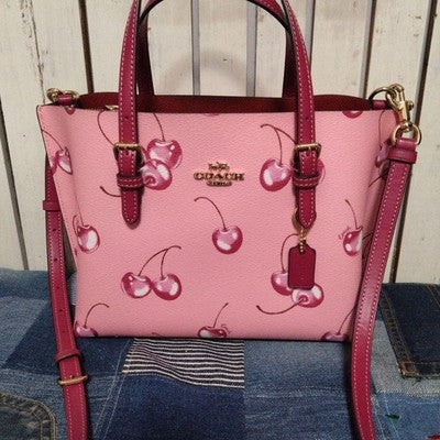 Coach Mollie Tote 25 With Cherry Print CR293  New Pink