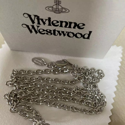 Vivienne Westwood Orb Globe Necklace Silver Clear Accessories Box included New