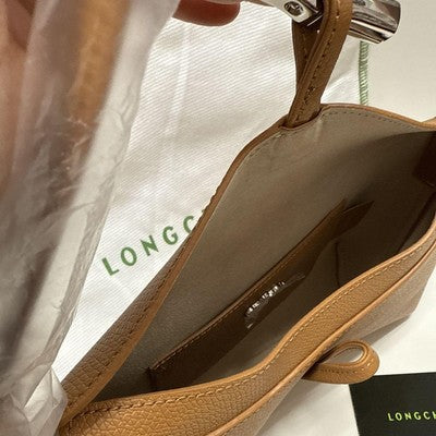Longchamp Le Rozo S size Hobo Bag Tote Bag Hand bag Brown Cowhide Leather
