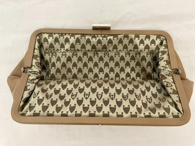 Longchamp Purse Clutch Bag Pouch Second bag Handbag Party Bags Brown Leather