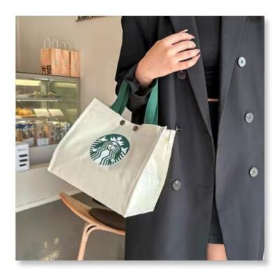check description chose 2colors Starbucks New Tote Bag Handbag Thermal Lunch Bag