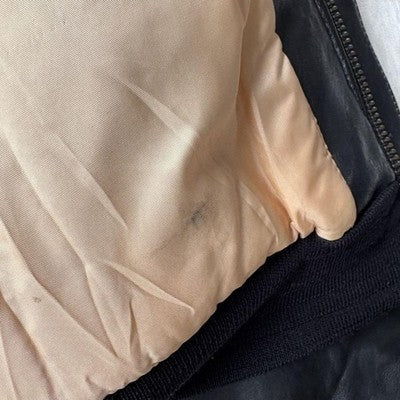 VTG Avirex A-2 Bomber Flight Leather Jacket XS Black Patrouille de France 1988