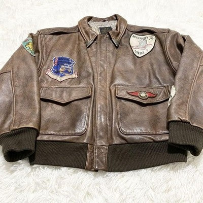 VTG Avirex A-2  Leather Jacket Flight jacket A-2 Patch Patch M Vintage 80s