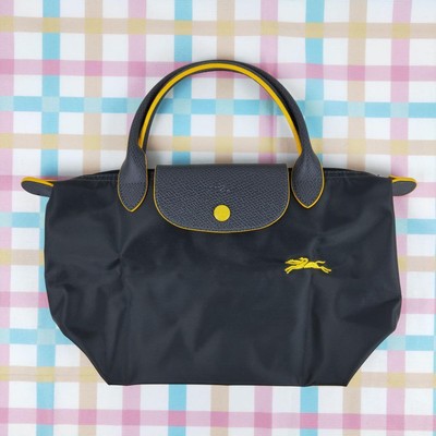 Longchamp Le Pliage S  Tote Bag Handbag collapsible Outlet Black yellow NEW