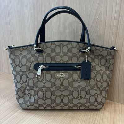 Coach Signature Satchel Handbag Mahogany Brown Zip bag Leather Women's