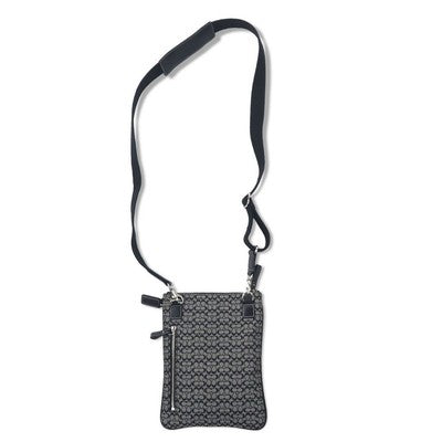 Coach Mini Signature Shoulder Bag in Grey Canvas and Leather Zip bag