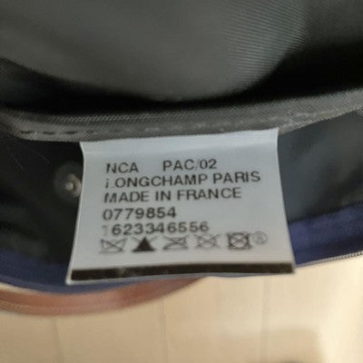 Longchamp Le Pliage Tote Bag Handbag Eiffel Tower Nylon bag Used Navy Leather